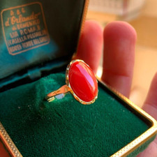 Anello cuore rosso corallo, anello dichiarazione, gioielli romantici, regalo amore, anello cuore,