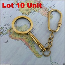 Lotto Mini Lente di Ingrandimento Ottone Portachiavi Ciondolo Collana Charm L...