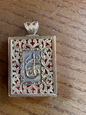 ciondolo portafoto due posti in metallo dorato - come da foto