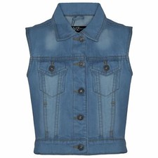 Gilet smanicato jeans sbiadito