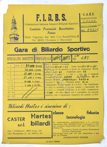 Manifesto gara biliardo - gara,