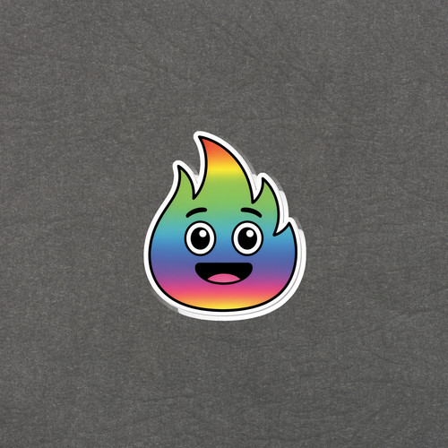 Adesivo rainbow fire emoji - fire,