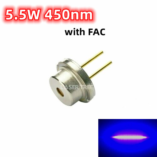 Diodo laser blu 450nm con - 5,5w,