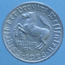 GERMANIA WESTFALIA 1/4 MILIONI DI MARCHI 1923 NOTGELD ALLUMINIO NUMISMATICA