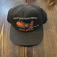 Cappello berretto DITCH WITCH Rock Solid Performance nero/arancione snapback ricamato USA