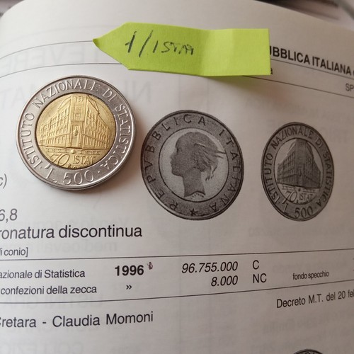Moneta 500 lire - lire, 1996