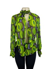 Blusa donna Zara retrò verde