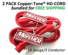 2PACK 6ft Heavy Duty Copper-Tone® Power Cord - Mercury Mag Audio Guitar AC Cable