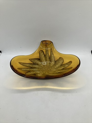 Vtg murano amber art - amber,