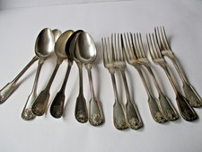 Christofle 12 antiche posate  mod. Arcantia (conchiglia) in metallo argentato