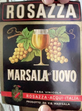 ETICHETTA ORIGINALE ROSAZZA MARSALA ALL'UOVO ACQUI PROD. DA F.B. MARSALA-1502