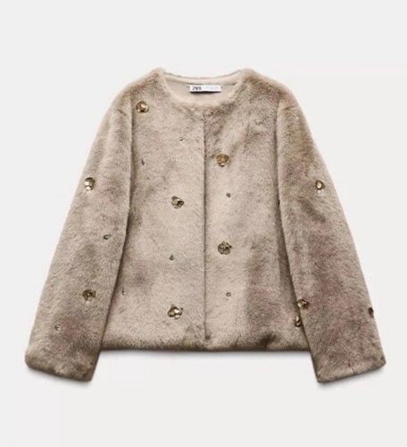 Zara cappotto corto pelliccia - cappotto,