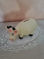 Salvadanaio grande in ceramica a forma di mucca