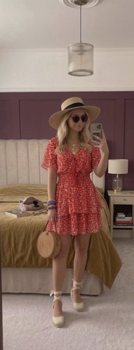Zara mini abito rosso - abito, floreale