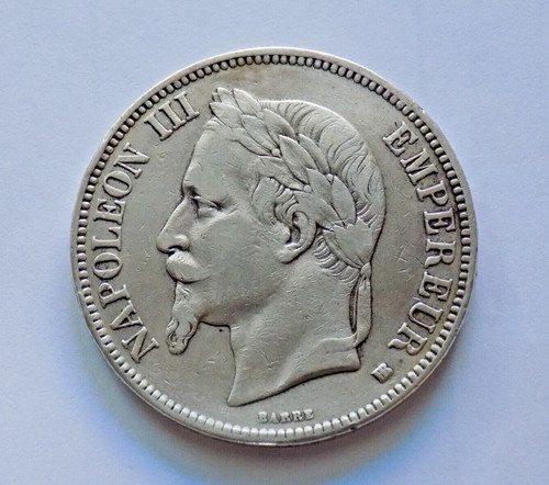 Francia franchi 1868 argento - francia, 5