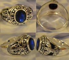 Chevalière Rhodié US Navy