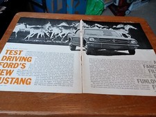 1964 Test Driving Ford Nuovo Mastang 3 pagine rivista articolo/annuncio