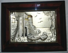 SCATOLA IN LEGNO LUCIDO CON LASTRA IN ARGENTO LAVORATO