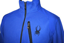 Giacca uomo Spyder Core full zip - M - blu royal - maglia waffle foderata in pile