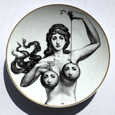 Fornasetti Piatto da Parete Rosenthal Decor Temi E Motivo #17 Bordo Dorato