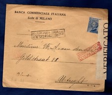 LETTERA DA MILANO PER L'OLANDA DEL 1919 CON PERFIM BANCA COMMERCIALE ITALIANA
