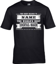 T-shirt uomo Cocktail Maker personalizzata bar drink pub nightclub regalo barista