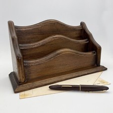 Antico portalettere in legno porta posta portadocumenti da scrivania per ufficio