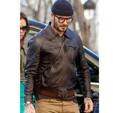 Giacca di pelle bomber David