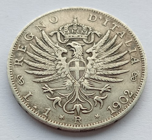 Moneta argento lira italia - argento, 1