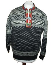 Maglione norvegese da uomo Norleander Island circa taglia M lana Fair isle