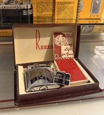 Rare Vintage Ronson Toronto Silver-Plated Petrol Lighter – Full Set