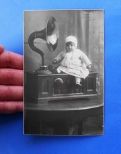 Cartolina fotografica Salardi Persiceto Radio d'epoca altoparlante a tromba 1928