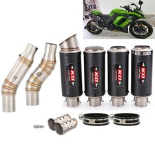 Slip Per Kawasaki Z1000 2010-2025 Scarico Carbonio Punte Coda Silenziatore Mid Link Tubo
