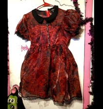 Hot Topic Creepy Wonderland abito gotico Killstar bambola abilità vedova Sourpuss