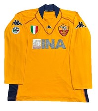 MAGLIA CALCIO ROMA MONTELLA MATCH WORN PREPARATA INDOSSATA COPPA ITALIA 2001/02