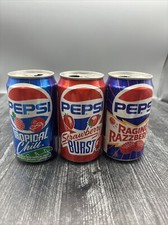 3 Lattine Vintage Pepsi-Cola - Razzberry Raging - Tropical Chill - Fragola Burst