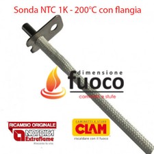 Sonda NTC 1K - 200°C CON FLANGIA PER STUFE NORDICA EXTRAFLAME CLAM  Cod.8008
