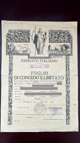 Foglio congedo illimitato - congedo,