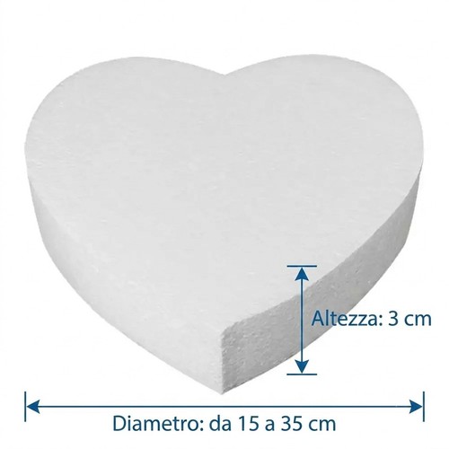 Base torta cuore - cuore, polistirolo