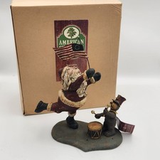 American Chestnut Folk Art Primitivo Peter Bretz Babbo Natale Figura Orso batterista