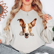 Felpa da donna Peeking Dog animali amanti degli animali domestici maglione...