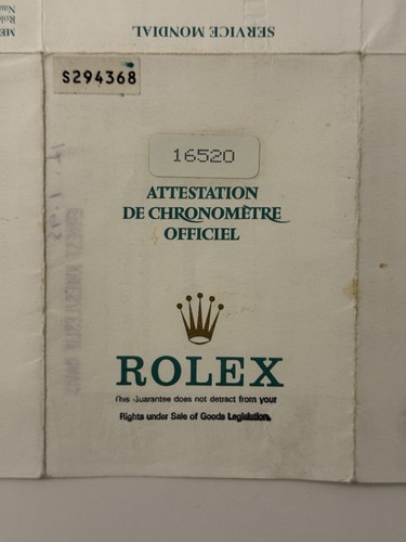 Rolex guarantee warranty paper - guarantee,