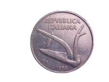 1953 R ITLAY 10 LIRE KM# 93 -