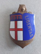 VIGILI URBANI DI BOLOGNA  LIBERTAS  ORIGINALE MOSTRINA  SMALTATA IN METALLO