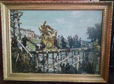 Antico dipinto olio su tela