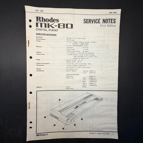 Vintage rhodes 80 - rhodes, mk-80