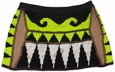 Just Cavalli Corto Nero Neon Paillettes Perline Tribale Mini Roberto Cavalli