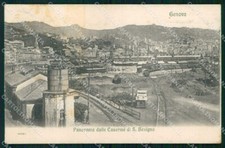 Genova Città Veduta dalle Caserme San Benigno Treno cartolina RT3109