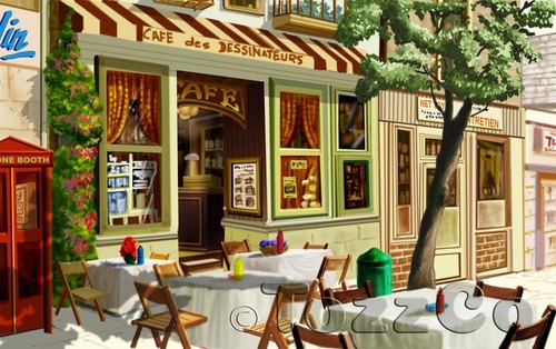 Cafe art print - cafe,