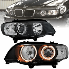 Kit fari Xenon Angel Eyes per BMW X5 E53 1999-2003 nero